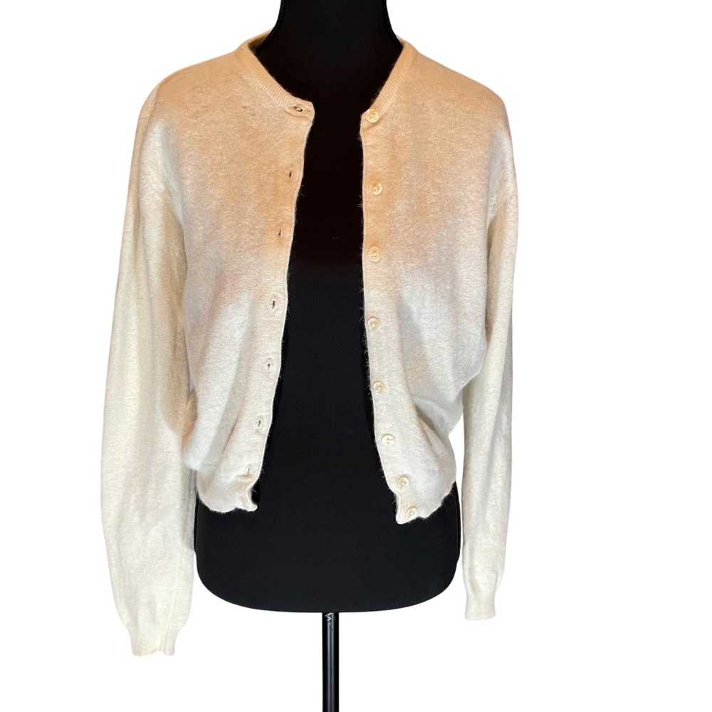 Anastasia Italy Cream Angora Wool Blend Fuzzy Button Cardigan Sweater
Layering